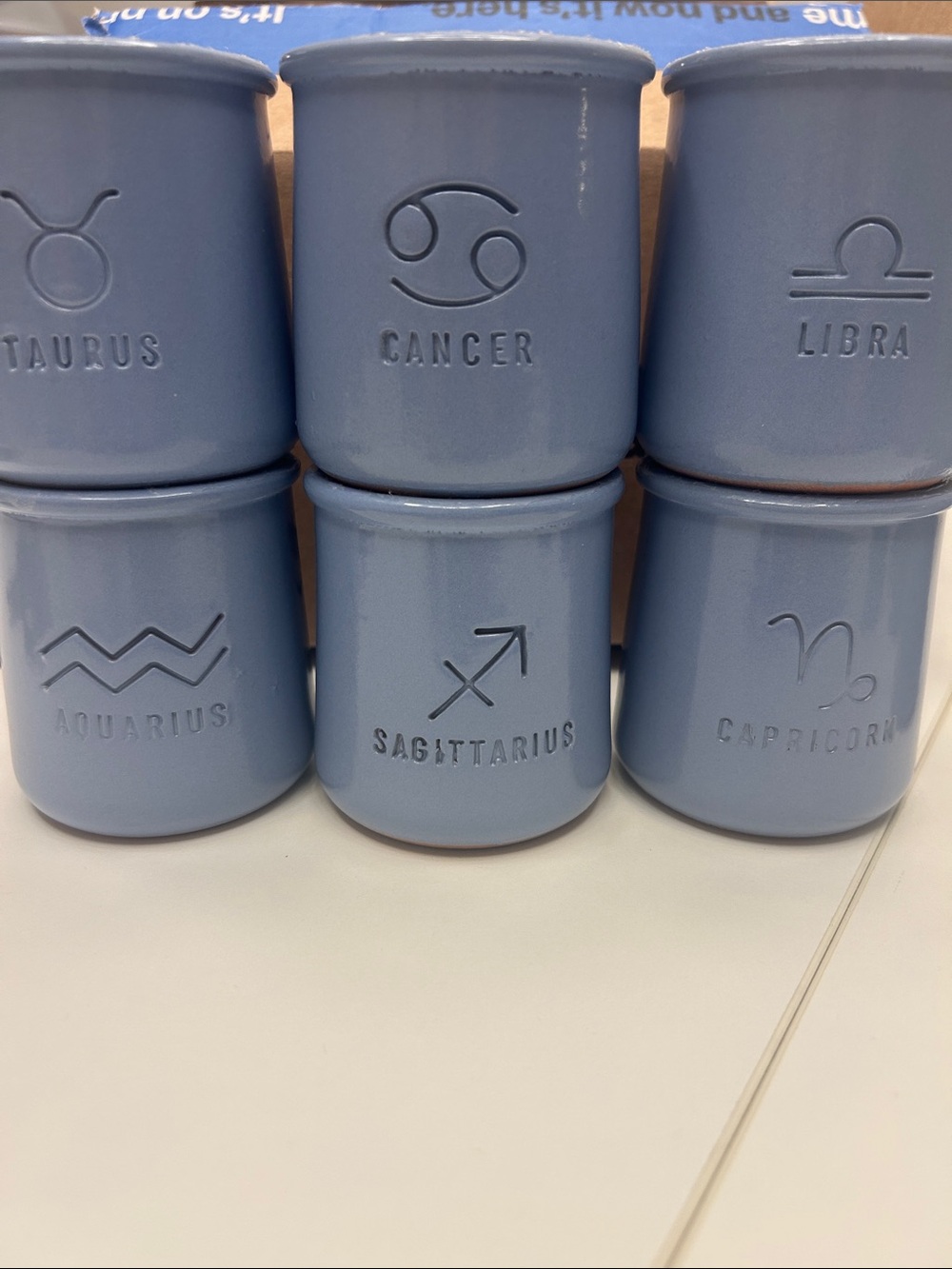 La Fermiere Lavender Zodiac signs Clay Yogur Cups Set of 6